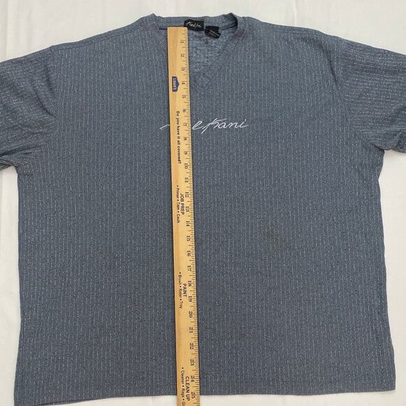 Vintage KARL KANI Soft T-shirt Gray V Neck Rap Tee Size XL  Embroidered 90s Logo - Picture 6 of 11